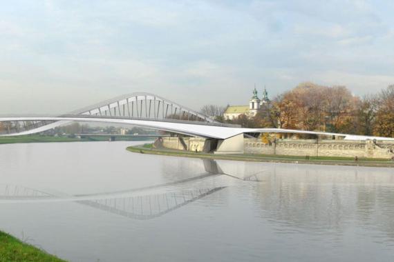 Budowa kładki pieszo-rowerowej z Ludwinowa na Kazimierz nabiera realnych kształtów