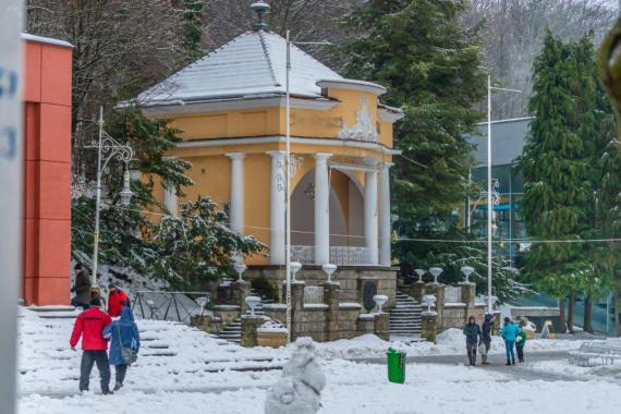 W Krynicy jest jeszcze śnieg